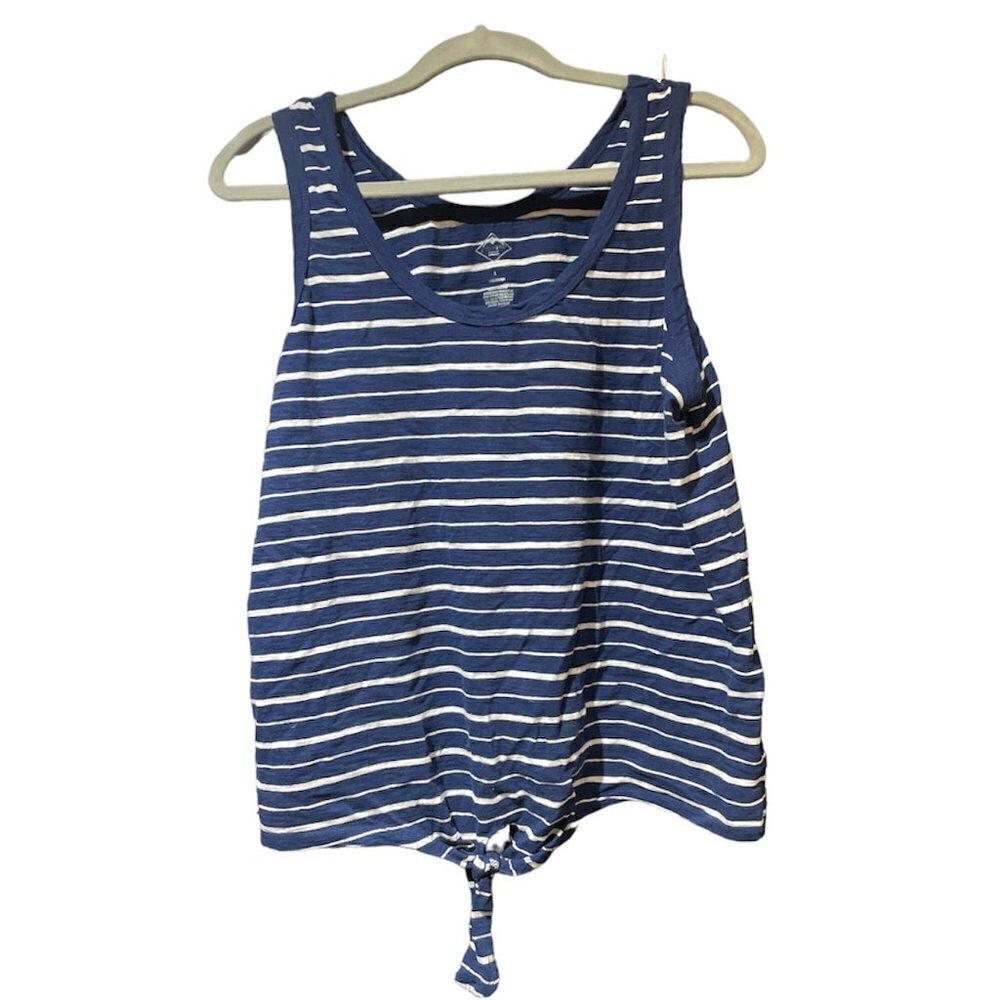 *CLOSET CLEAROUT* St. John's Bay Navy & White Striped Tank Top